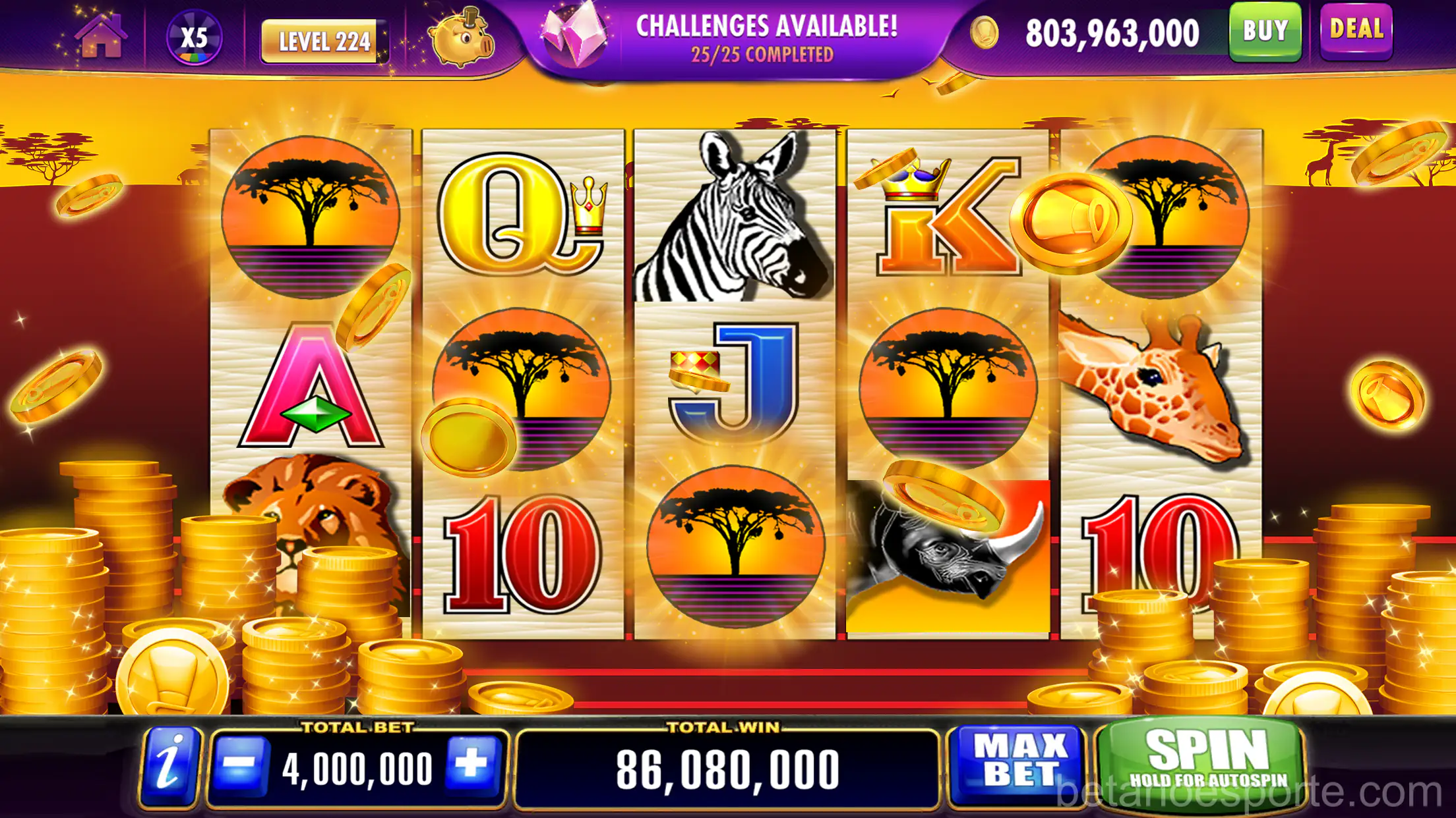 Tela inicial do aplicativo Betano Esporte